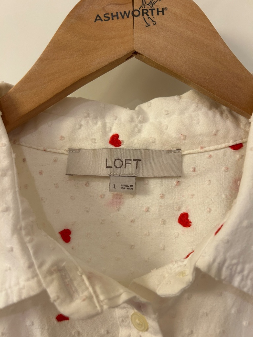 LOFT Heart embroidered button down - Picture 2 of 4